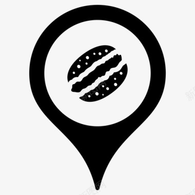 汉堡店快餐店地图标记图标