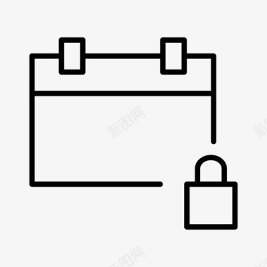 安全提示牌锁定日历挂锁计划器图标图标