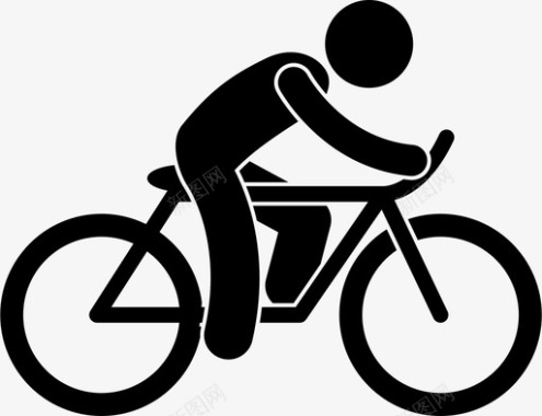 男子骑自行车骑自行车户外图标图标