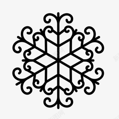 冰雹的冬天雪花圣诞节装饰品图标图标
