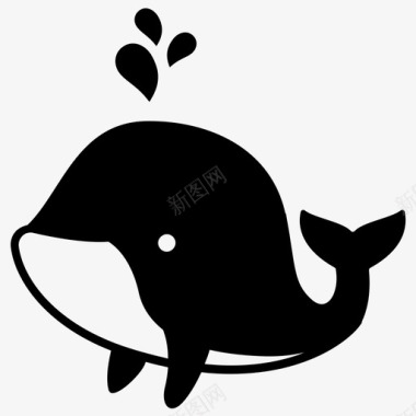鲸鱼蓝鲸海豚图标图标