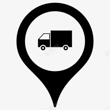 物流卡车物流地图指针图标图标