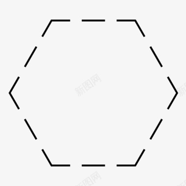 几何六边型虚线六边形虚线图形图标图标
