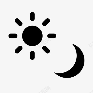 沙漠天空日月白天夜晚图标图标