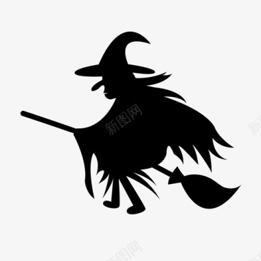 女巫扫帚邪恶图标图标