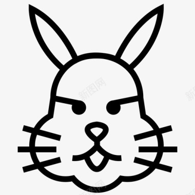 头兔子脸头图标图标