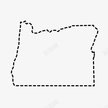 美国码头俄勒冈地图州图标图标