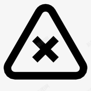 三角十字标志警告图标图标
