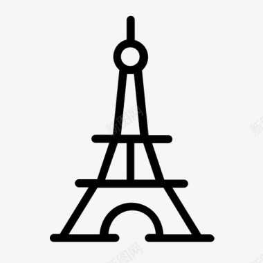 埃菲尔铁塔巴黎观光图标图标