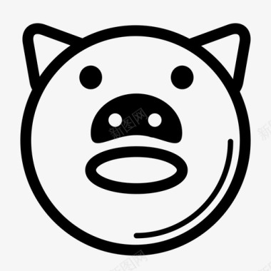 麻辣猪脸猪动物谷仓图标图标