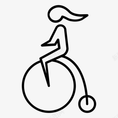 历史悠久老派自行车手自行车历史悠久图标图标
