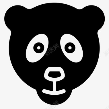动物头熊猫脸动物熊图标图标