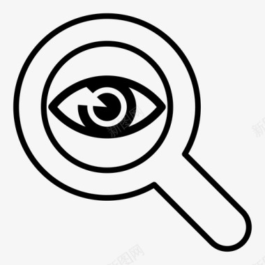 眼睛标志放大镜眼睛搜索图标图标
