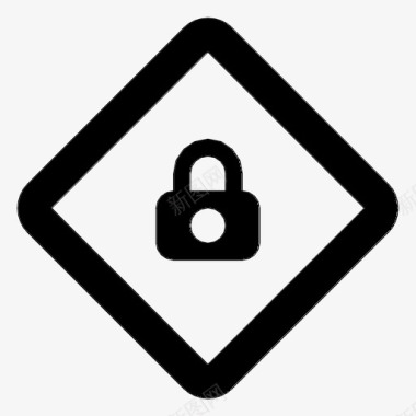 锁钻石安全图标图标
