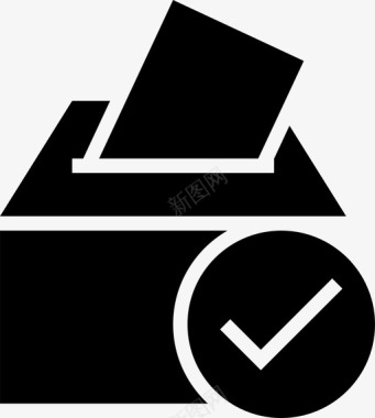 投票复选标记投票箱选举图标图标