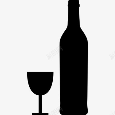 瓶子和玻璃形状食物餐馆图标图标