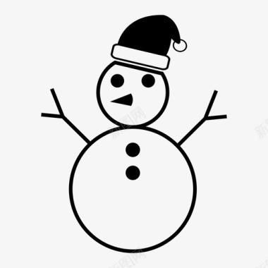 冬天的雪人雪人圣诞节欢乐图标图标