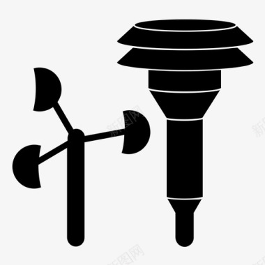 质量监控传感器空气污染风速计图标图标