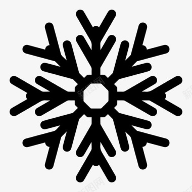 冬天的雪雪花气候寒冷图标图标
