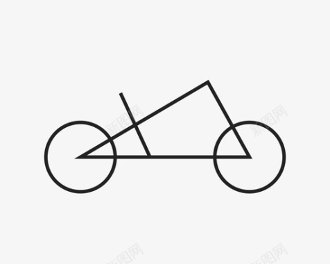 极简自行车图标循环图标