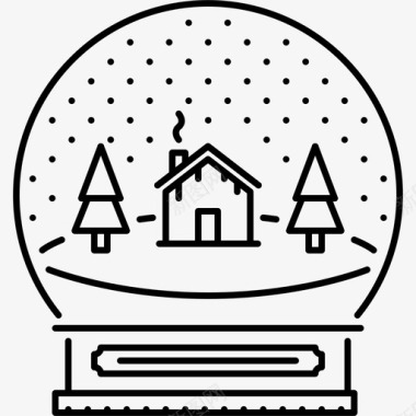 冬天的松树雪球圣诞节假日图标图标