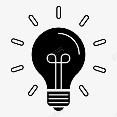 光亮折射灯泡光亮想法图标图标