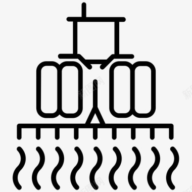 耕作素材拖拉机农场田地图标图标