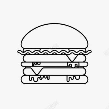 双层汉堡芝士汉堡食物图标图标