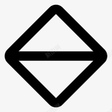 菱形水平分割道路标志图标图标