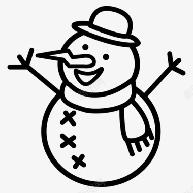 冬天的雪人雪人圣诞节朋友图标图标