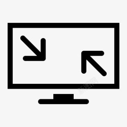 瘦人退出全屏折叠箭头全屏模式图标高清图片