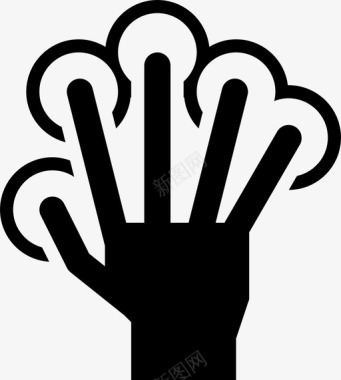五指触摸手势手图标图标
