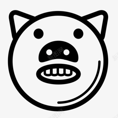 麻辣猪脸猪动物谷仓图标图标