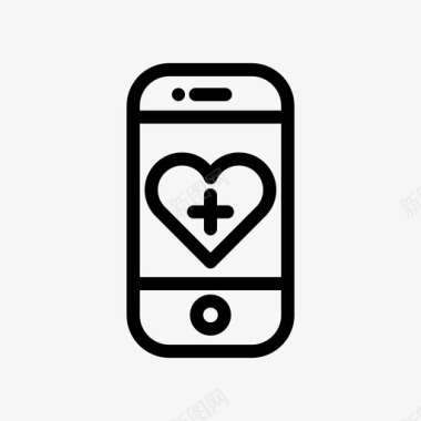 移动健康应用程序急救医疗图标图标