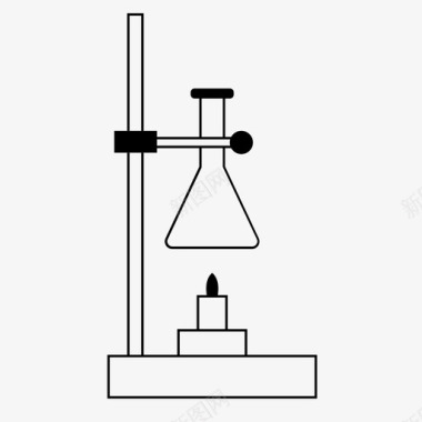 火焰篮球erlenmeyer烧瓶火焰实验室图标图标