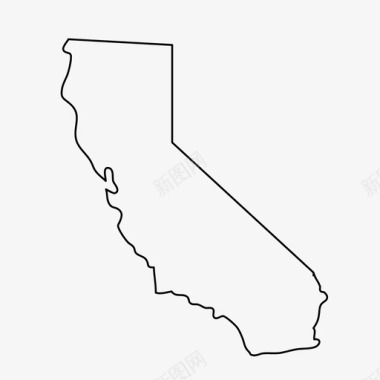 加利福尼亚加利福尼亚地图州图标图标