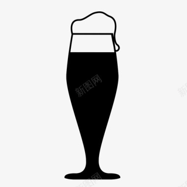 啤酒高脚杯啤酒杯玻璃杯图标图标