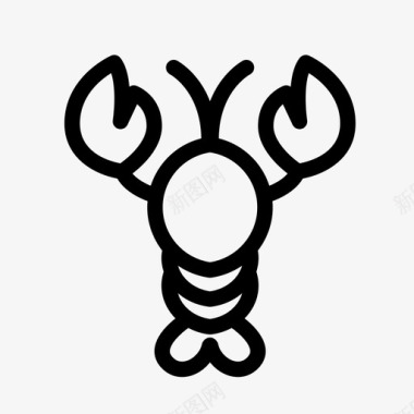 海鲜绿色食品龙虾动物食物图标图标