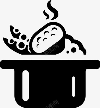 水煮蔬菜厨师绿色图标图标