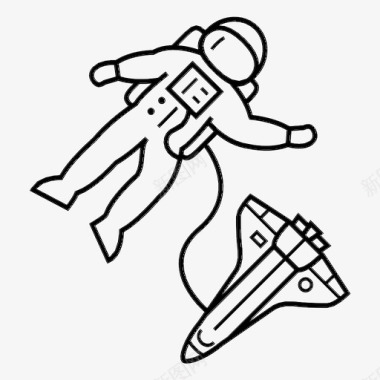 太空行走宇航员地心引力图标图标