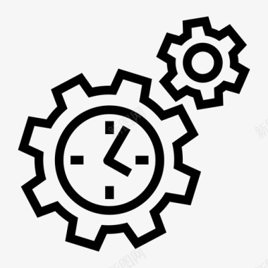 时间设置时钟齿轮图标图标