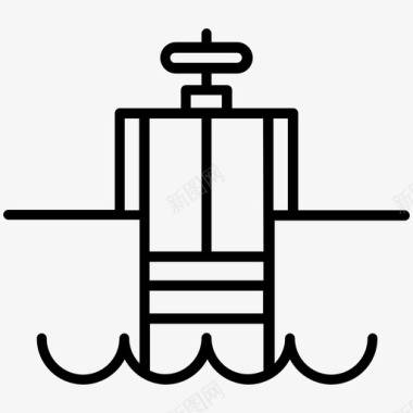 水荷花水坝农场溪流图标图标