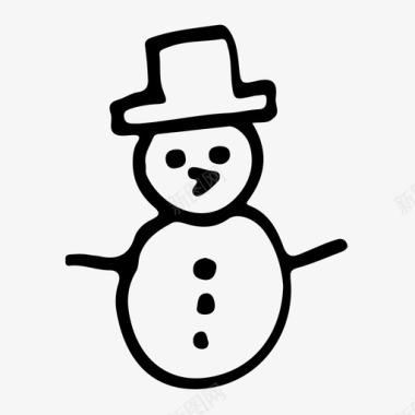 雪人冬天手绘雪人图标图标
