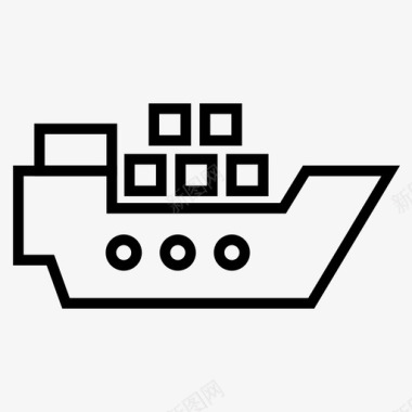 货船货物船集装箱图标图标