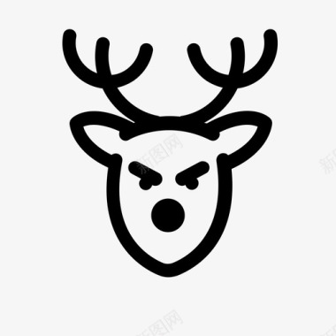 麋鹿驯鹿动物圣诞节图标图标
