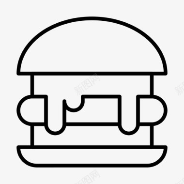 快餐宣传单汉堡芝士汉堡快餐图标图标