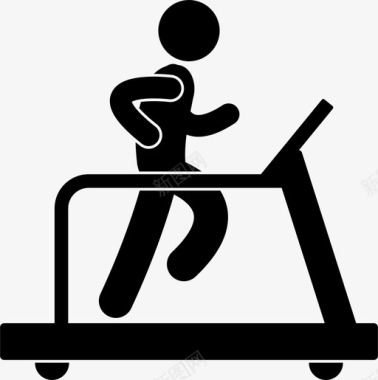 跑步机在跑步机上跑步锻炼健身房图标图标
