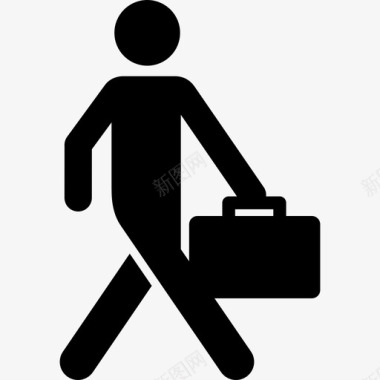商人拎着手提箱走路人们纽约图标图标