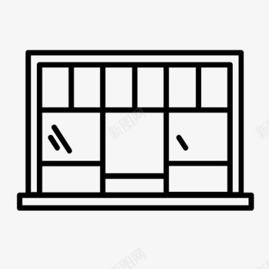格鲁吉亚式房子窗户商店橱窗图标图标