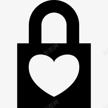 带心形的锁安全装置钥匙和锁图标图标
